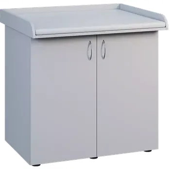přebalovací pult a komoda PP - 105 pult přebalovací s matrací, 2-dveřový, 1000x1000x800, šedá, koženka bílá BA-1