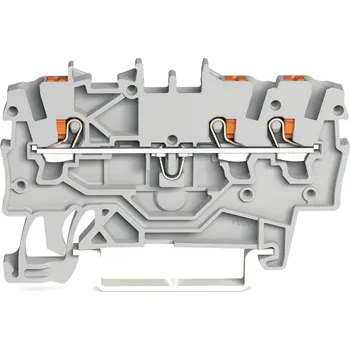 modulární přístroj a rozvaděč WAGO Svorka 2200-1301 3vodičová průchozí s ovládacím tlačítkem 1 mm², šedá 2200-1301