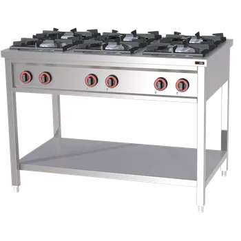 Sporák REDFOX SPF 120 G SPORÁK PLYNOVÝ 6x hořák s PODSTAVCEM