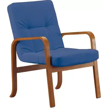 Sedací souprava RO - 10 křeslo čalouněné koženkou Holy, dřevěné HOLY N 1 - koženka modrá-