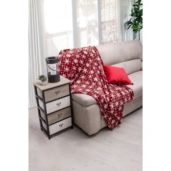 deka B.E.S. - Petrovice, s.r.o. Mikroflanelová deka Snowchecko, dárkové balení Rozměr: 200 x 230 cm