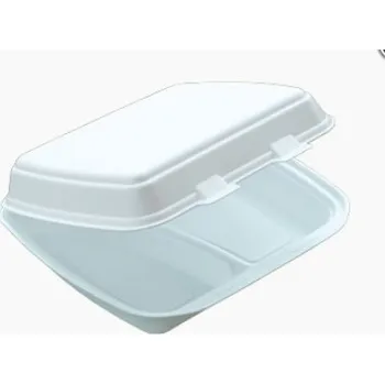 Jednorázové nádobí ECOFOL Menu box XPS 2-dílný, bílý (dvouzámkový) 250x200x70 mm (125ks)