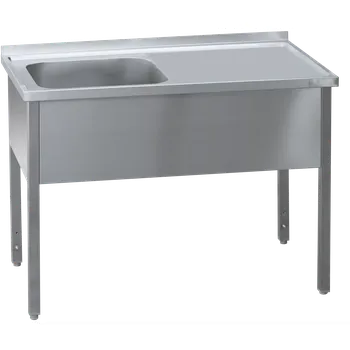 Zahradní stůl Stůl mycí 100x70x90 - 1x dřez 50x40x30 odkapávací plocha pravá | REDFOX - MSJOP 7010