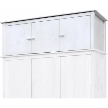 Šatní skříň IdeaNabytek Nástavec 3dveřový TORINO bílý