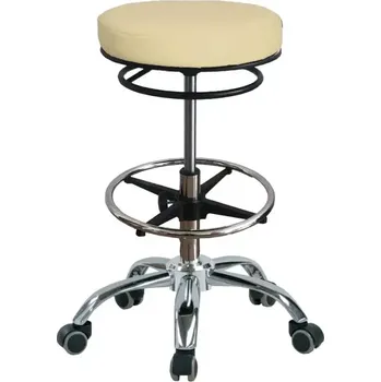 Nábytek do ordinace LZ 24 H židle lékařská, kruh pro nohy, kříž chrom, ekokůže, smetanová