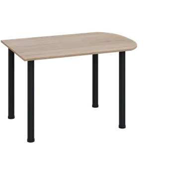 Stolová podnož EJ 28 - 12 přístavba jednací, kovová podnož černá, síla desky 25 mm, široká 1200 mm, dub bardolino