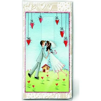 Papírový ubrousek Paper Design Papírové kapesníčky 4-vrstvé, zamilovaný motiv - LOVERS FOREVER 10ks