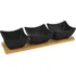 Orion Black set 129202 servírovací misky s tácem 3 ks černé