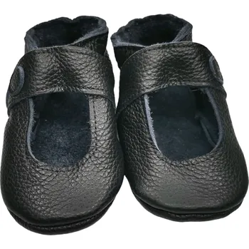 Capáčky EBOOBA Kožené capáčky s koženou podrážkou sandále černé 5-6 let Černá 29