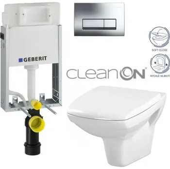GEBERIT KOMBIFIXBasic vč. chromového tlačítka DELTA 51 + WC CERSANIT CLEANON CARINA + SEDÁTKO 110.100.00.1 51CR CA2