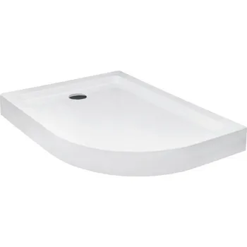 Sprchová vanička BESCO - SATURN, asymetrická sprchová vanička akrylátová - Rozměr A - 120, Rozměr B - 90, Rozměr C - 15, Způsob provedení - Pravé OLBVANACSAT120P