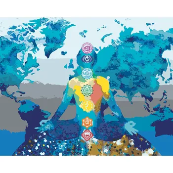 ZUTY Malování podle čísel - MEDITACE SPOJUJÍCÍ CELÝ SVĚT Rozměr: 40x50 cm, Rámování: bez rámu a bez vypnutí plátna