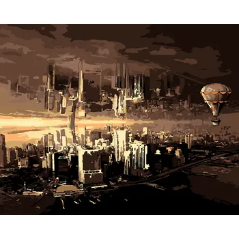 ZUTY Malování podle čísel - MĚSTO V ODRAZE Rozměr: 40x50 cm, Rámování: vypnuté plátno na rám