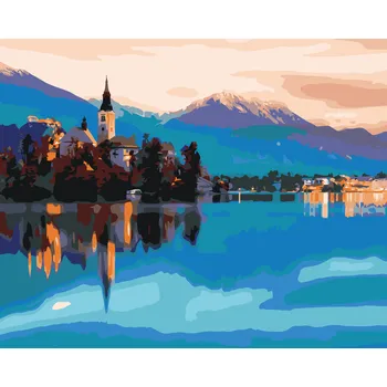 ZUTY Malování podle čísel - BLEDSKÁ JEZERA VE SLOVINSKU Rozměr: 40x50 cm, Rámování: bez rámu a bez vypnutí plátna