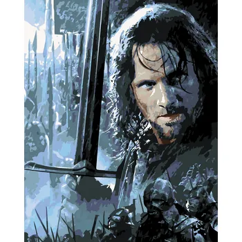 ZUTY Malování podle čísel - ARAGORN A BITVA O HELMŮV ŽLEB (PÁN PRSTENŮ) Rozměr: 40x50 cm, Rámování: bez rámu a bez vypnutí plátna
