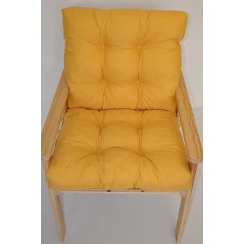 Podsedák Nábytek PEGAS Polstr na zahradní křeslo s nízkým opěradlem - látka žlutý melír