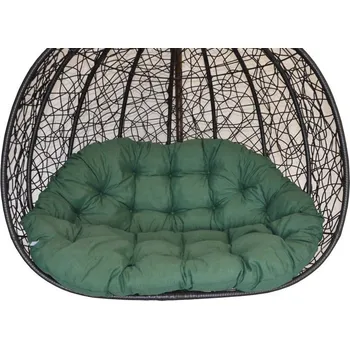 Podsedák Polstr na závěsnou houpačku Double - látka tmavě zelený melír