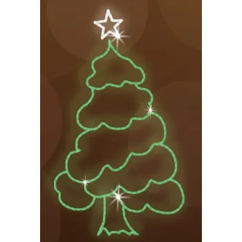 Vánoční světelný řetěz Polamp POL-0178 - 2D dekorace - Stromeček - 200 x 100 cm