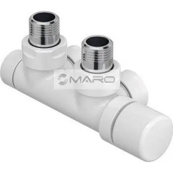 Radiátor Zehnder Armatura rohová Set P, 1/2", s regulační hlavicí vpravo, přívod vpravo, rozteč 50 mm, bílá matná, 839419-0556