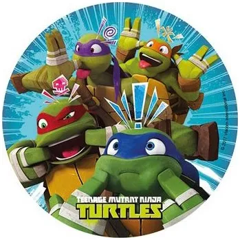 Jedlá dekorace na dort Želvy Ninja č.1 jedlý papír - Bez úprav