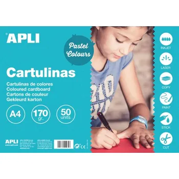 Karton Kreslicí karton APLI A4/170g/50lis světle modrá