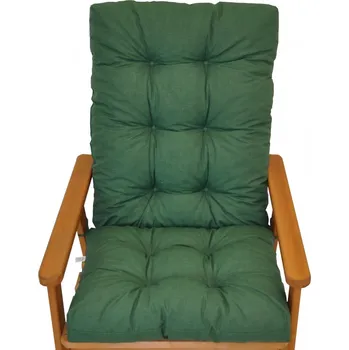 Podsedák Nábytek PEGAS Polstr na zahradní křeslo s mašlí - látka tmavě zelený melír