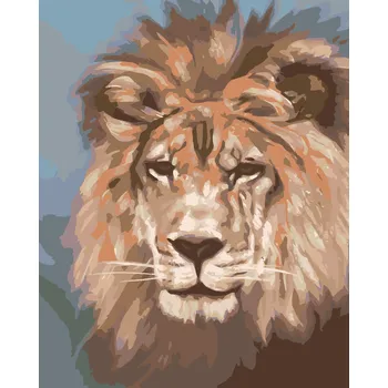 ZUTY Malování podle čísel - LEV - KRÁL ZVÍŘAT (D. RUSTY RUST) Rozměr: 40x50 cm, Rámování: vypnuté plátno na rám