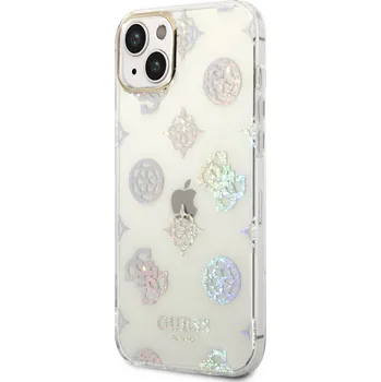 Pouzdro na mobilní telefon Guess Peony Glitter pro Apple iPhone 14 Plus bílé