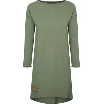 Dámské šaty Dámské teplákové mikino-šaty MAYA khaki - ČESKÁ VÝROBA - SMAKHL
