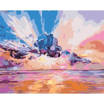 ZUTY Malování podle čísel - RŮŽOVÝ VÝCHOD SLUNCE Rozměr: 40x50 cm, Rámování: bez rámu a bez vypnutí plátna