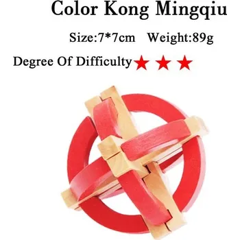 Hlavolam Dřevěný hlavolam - Barevný Kong Ming Ball