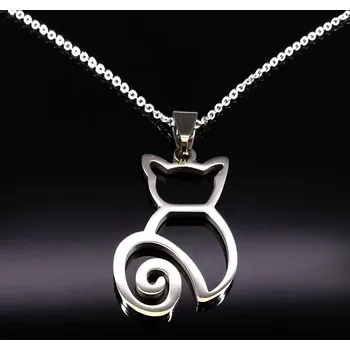 Náhrdelník B-TOP Dámský nerezový náhrdelník s přívěskem Kočka