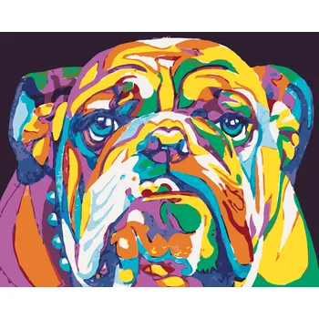 ZUTY Malování podle čísel - BAREVNÝ BULLDOG Rozměr: 40x50 cm, Rámování: bez rámu a bez vypnutí plátna