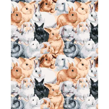 Hračka ZUTY Malování podle čísel - KRÁLÍK A JEHO PARTA Rozměr: 40x50 cm, Rámování: bez rámu a bez vypnutí plátna