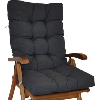 Podsedák Nábytek PEGAS Polstr na teakové zahradní křeslo vysoké - látka tmavě šedý melír