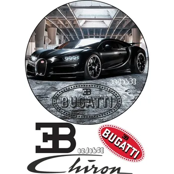 Jedlá dekorace na dort Bugatti Chiron 2 - jedlý papír - Bez úprav