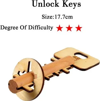 Hlavolam Dřevěný hlavolam - Odemknout klíče