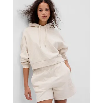 Dámská mikina GAP Mikina vintage soft crop logo - Dámské GAP krémová 2253411