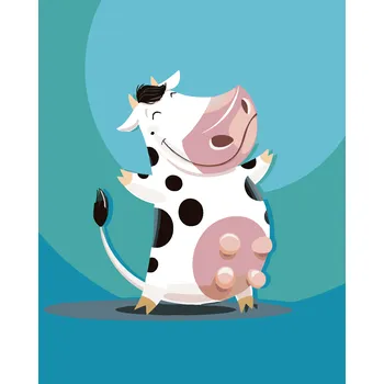 ZUTY Malování podle čísel - USMÍVAJÍCÍ SE KRÁVA Rozměr: 40x50 cm, Rámování: bez rámu a bez vypnutí plátna