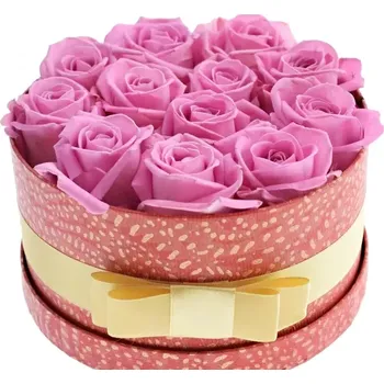 umělá květina Krabička růží AQUA červená 18x8cm