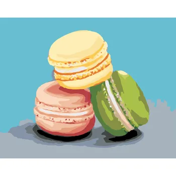 ZUTY Malování podle čísel - BAREVNÉ MAKRONKY (MYROSLAVA VOLOSCHUK) Rozměr: 40x50 cm, Rámování: bez rámu a bez vypnutí plátna