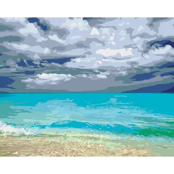 ZUTY Malování podle čísel - PÍSEČNÁ PLÁŽ (DENNIS FRATES) Rozměr: 40x50 cm, Rámování: bez rámu a bez vypnutí plátna