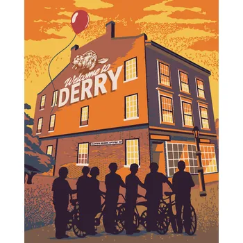 ZUTY Malování podle čísel - VÍTEJTE V DERRY (TO) Rozměr: 40x50 cm, Rámování: bez rámu a bez vypnutí plátna