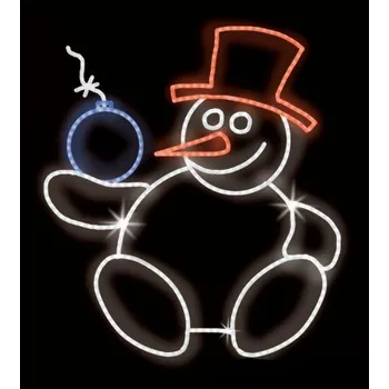 Vánoční světelný řetěz Polamp POL-0174 - 2D dekorace - Sněhulák - 120 x 100 cm