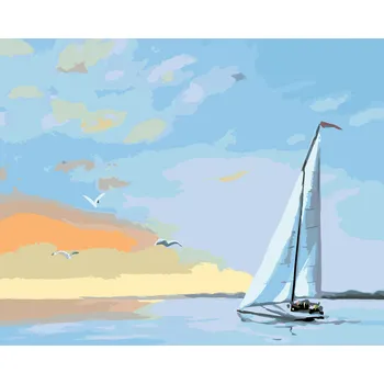 ZUTY Malování podle čísel - PLACHETNICE A ČERVÁNKY (D. RUSTY RUST) Rozměr: 80x100 cm, Rámování: bez rámu a bez vypnutí plátna