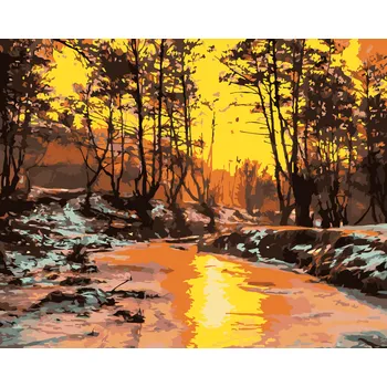 ZUTY Malování podle čísel - STUDENÝ ZÁPAD SLUNCE Rozměr: 40x50 cm, Rámování: bez rámu a bez vypnutí plátna