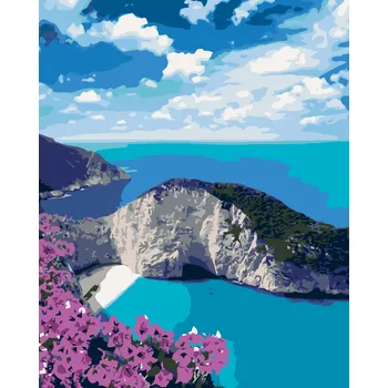 ZUTY Malování podle čísel - PLÁŽ NAVAGIO Rozměr: 40x50 cm, Rámování: bez rámu a bez vypnutí plátna