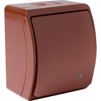 vypínač Viplast K6So hnědá - Přepínač střídavý s doutnavkou, řazení 6