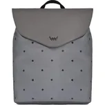 Vuch Puntíkatý dámský batoh s klopou Fribon šedý 12l