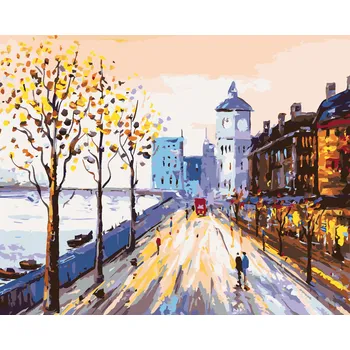 ZUTY Malování podle čísel - ULICE LONDÝNA Rozměr: 40x50 cm, Rámování: bez rámu a bez vypnutí plátna